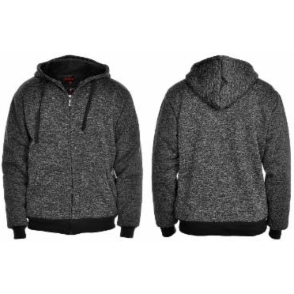 Espada Menswear Men's Full-Zip Sherpa-Lined Hoodie